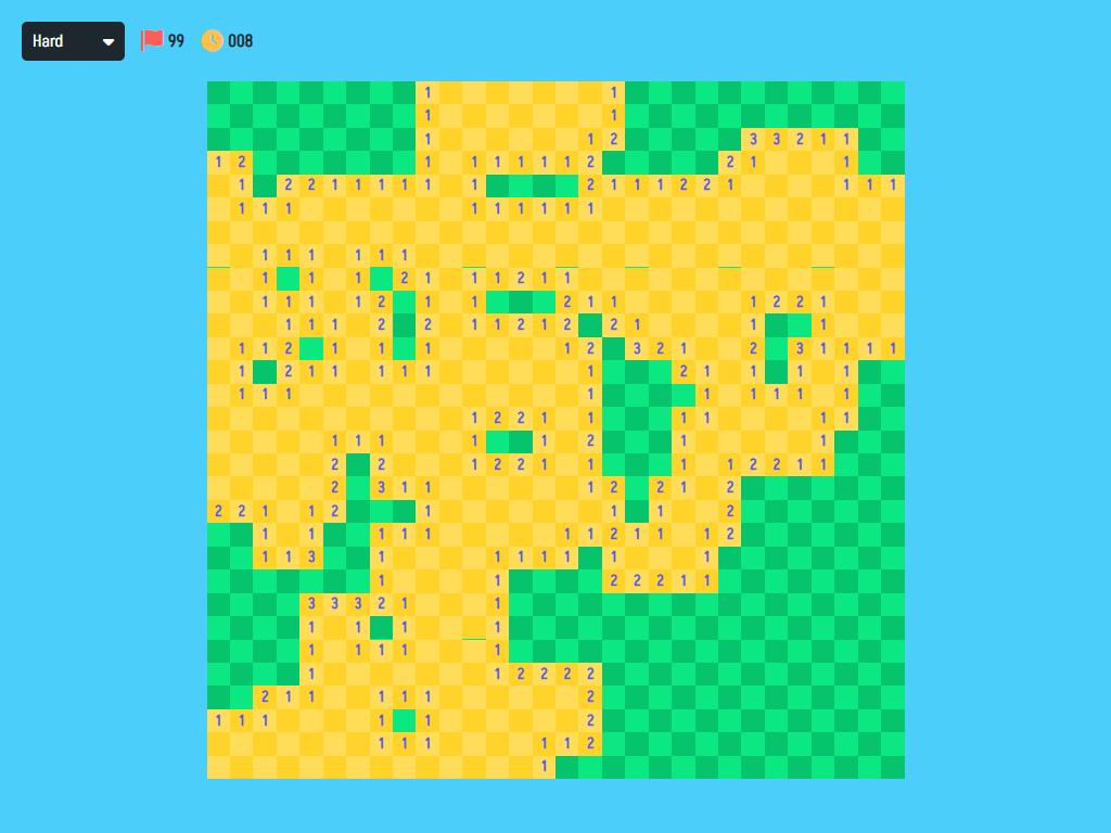 Screenshot of Minesweeper minigame